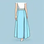 pastel blue maxi skirt image